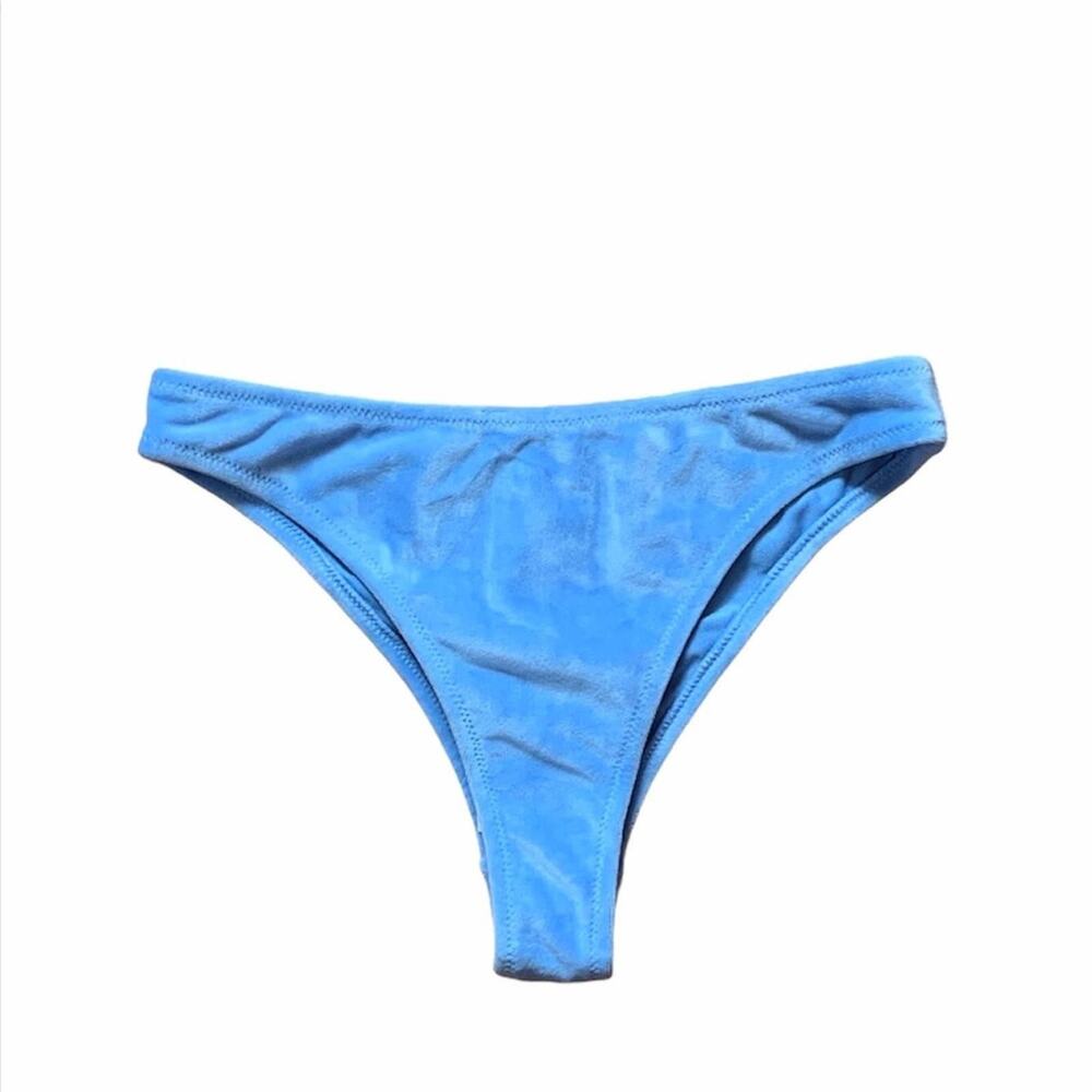 TWIIN Alex Velour Bikini Bottom NWT Size Small Blue Beach Tanning Vacation